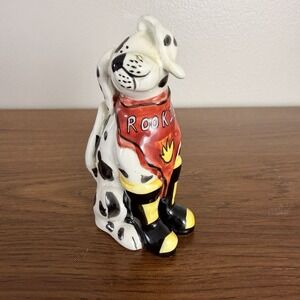 Blue Sky Dalmatian Firefighter Ceramic Salt/Pepper Shakers (1 piece) Novelty